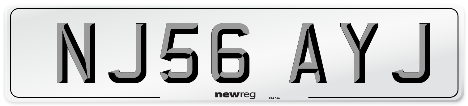 NJ56 AYJ Number Plate from New Reg